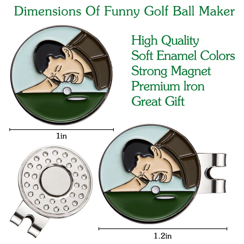 Marqueur de balle de golf magnétique amovible en alliage, accessoire de golf créatif, amusant et tendance, décoration de vacances, cadeaux