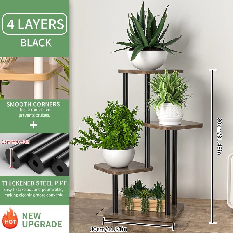 Support pour plantes, étagère de rangement en bois à 4, 5 ou 6 niveaux, présentoir pour pots de fleurs, présentoir d'intérieur pour plusieurs pots de fleurs