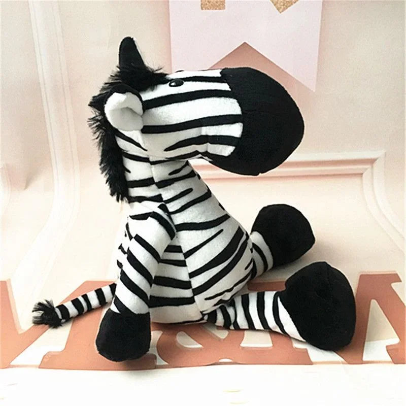 Peluche Kawaii de 25 cm, animal de la jungle, chien, zèbre, éléphant, lion, renard, girafe, jouets pour enfants, cadeau d'anniversaire