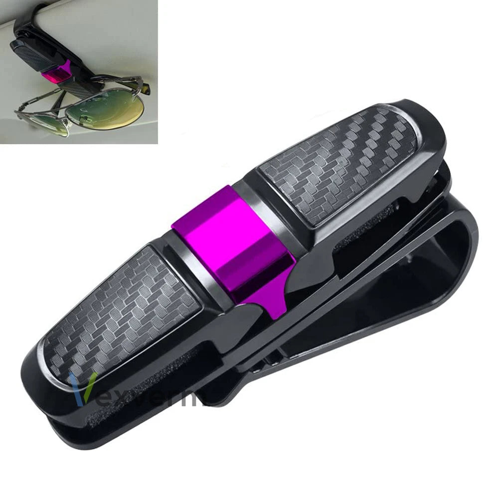 1pcs Car Glasses Holder Portable Eyeglasses Sunglasses Case Ticket Card Clamp Car Sun Visor Clip ABS Auto Accessories