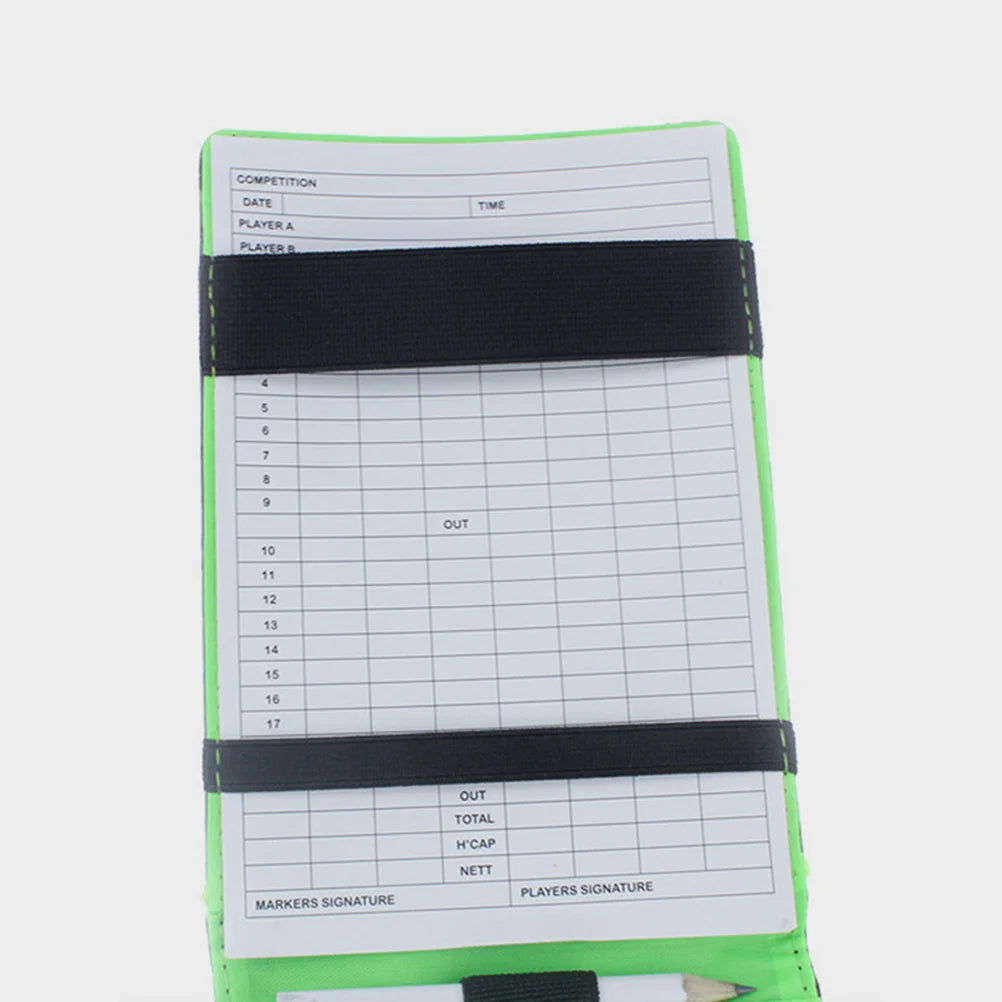 Carnet de score de golf professionnel portable avec couverture en PU élégante.