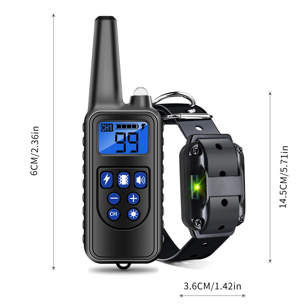 Collier de dressage électrique pour chien, rechargeable, anti-aboiements, anti-choc, anti-vibrations, étanche, avec clicker
