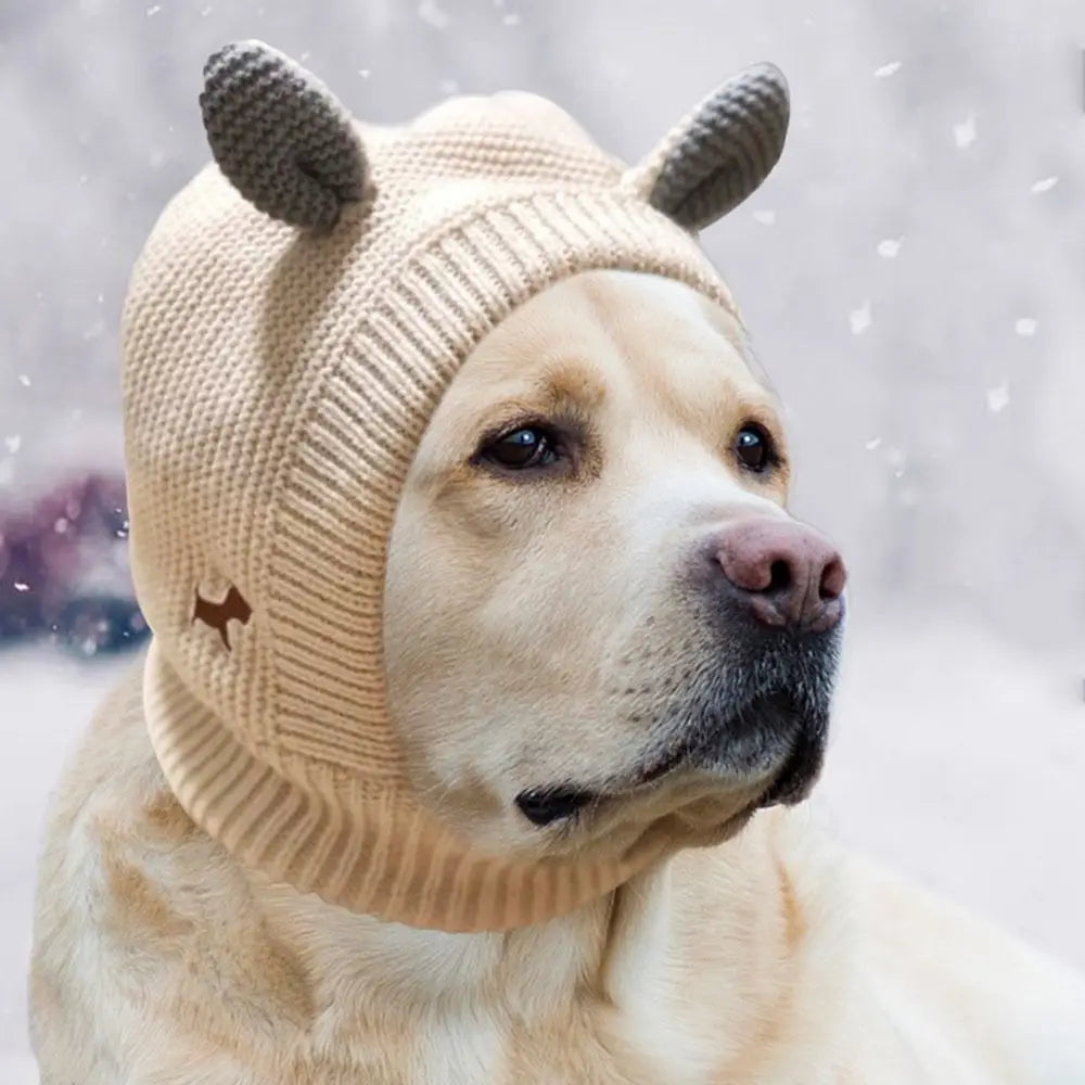 Cache-oreilles pour chiens, protection contre le bruit, bonnet tricoté, anti-anxiété, chaud pour l'hiver, pour chiens de taille moyenne et grande. Nouveau