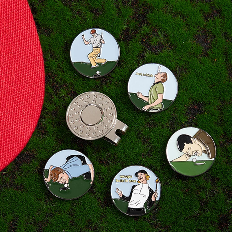 Marqueur de balle de golf magnétique amovible en alliage, accessoire de golf créatif, amusant et tendance, décoration de vacances, cadeaux