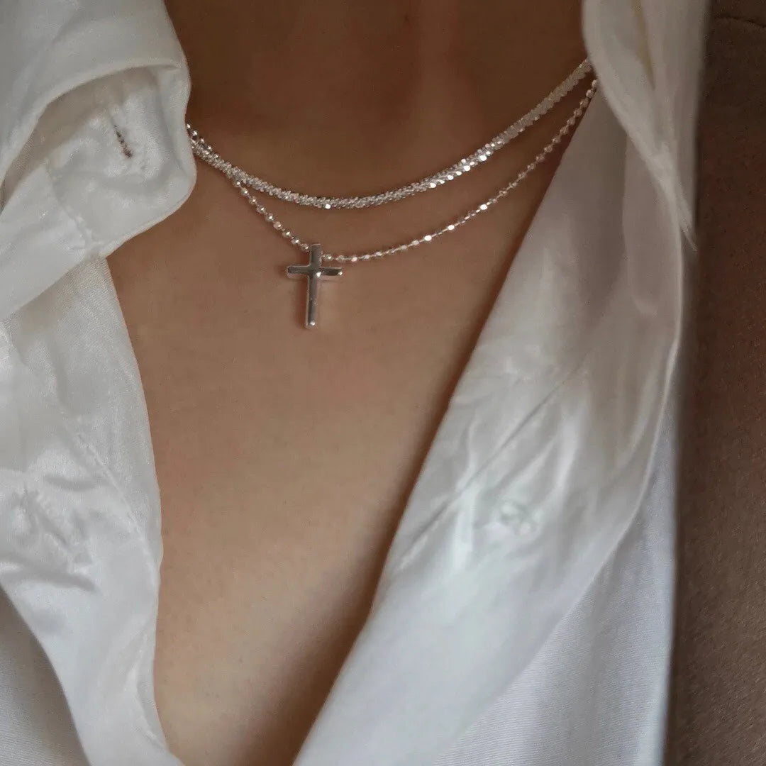 Collier argenté scintillant pour femmes