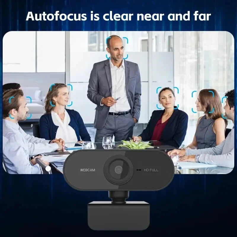 Mini webcam HD 1080P avec microphone, interface USB compatible avec ordinateur portable et de bureau, adaptée aux conférences vidéo en direct