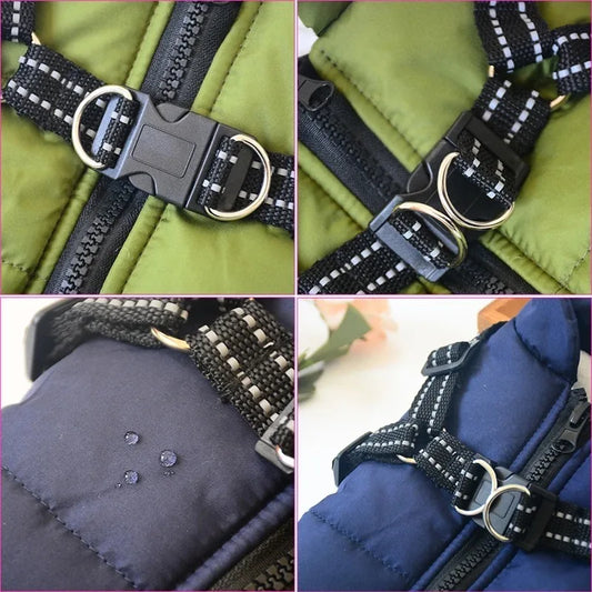 Veste pour chien avec harnais, vêtements d'hiver chauds pour chien, manteau imperméable pour petit chien, chihuahua, bouledogue français