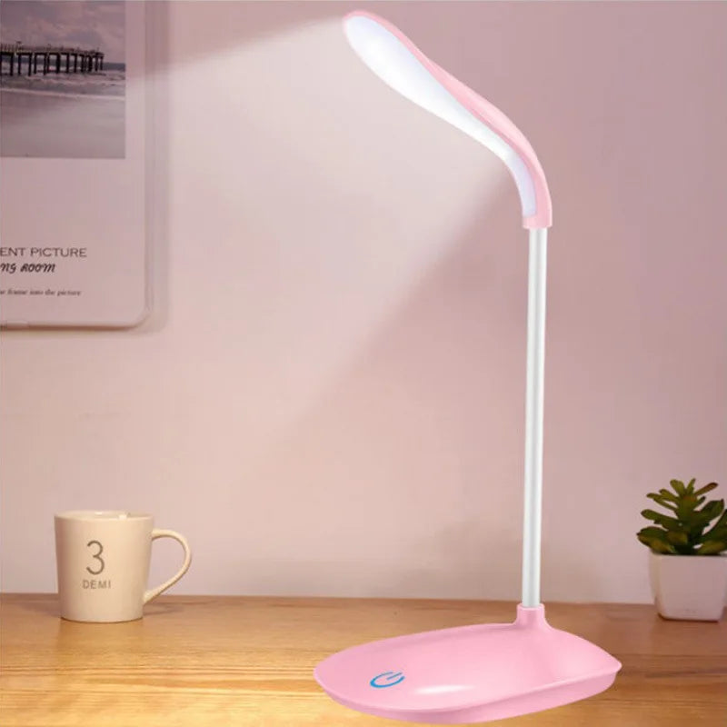Lampe LED de lecture à chargement USB pour dortoir, protection des yeux, perles, variateur tactile à trois vitesses