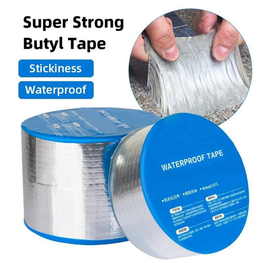 Ruban adhésif en butyle épais, résistant aux hautes températures, en aluminium, imperméable, pour réparation de fissures murales et de conduits de toit, 1 m/10 m