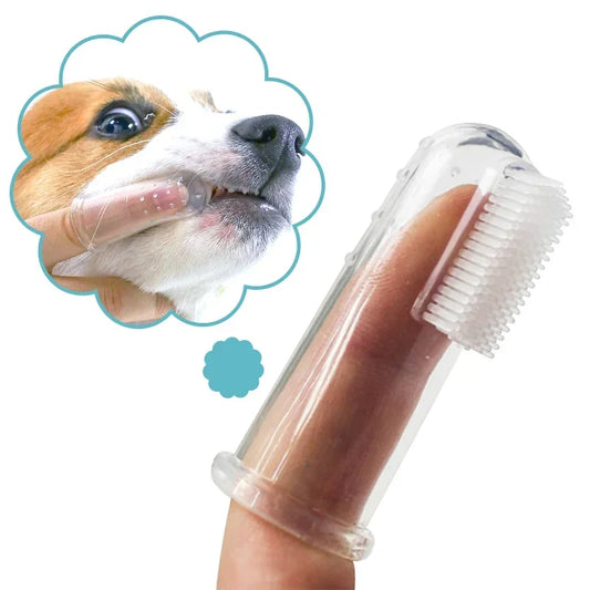 Brosse à dents super douce pour animaux de compagnie, brosse pour chien en peluche, outil de soins dentaires contre la mauvaise haleine et le tartre, nettoyage des dents pour chiens et chats, gel de silice, fournitures pour animaux de compagnie