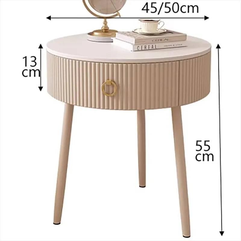 Metal Kawaii Night Table Storage Minimalist Japandi Nordic Trendy Bedside Table Modern Slate Meuble De Rangement Home Furniture