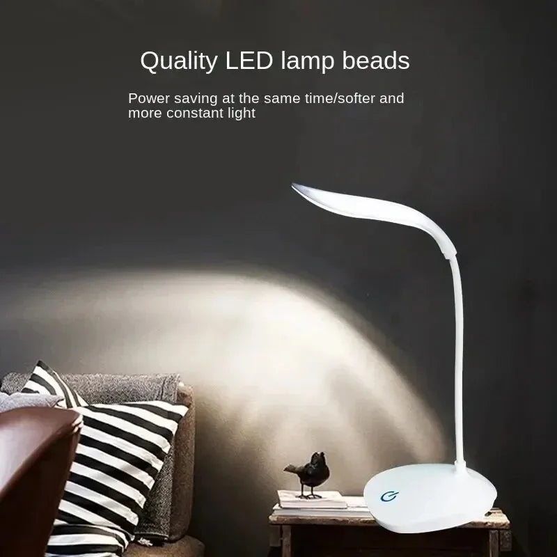 Lampe LED de lecture à chargement USB pour dortoir, protection des yeux, perles, variateur tactile à trois vitesses