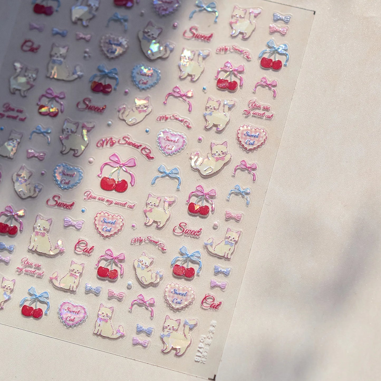 5D Cute Animal Nail Stickers Cute Sketching Graffiti Animal Cat Dog Nail Art Sticker Designs Self Adhesive Decoration Decal