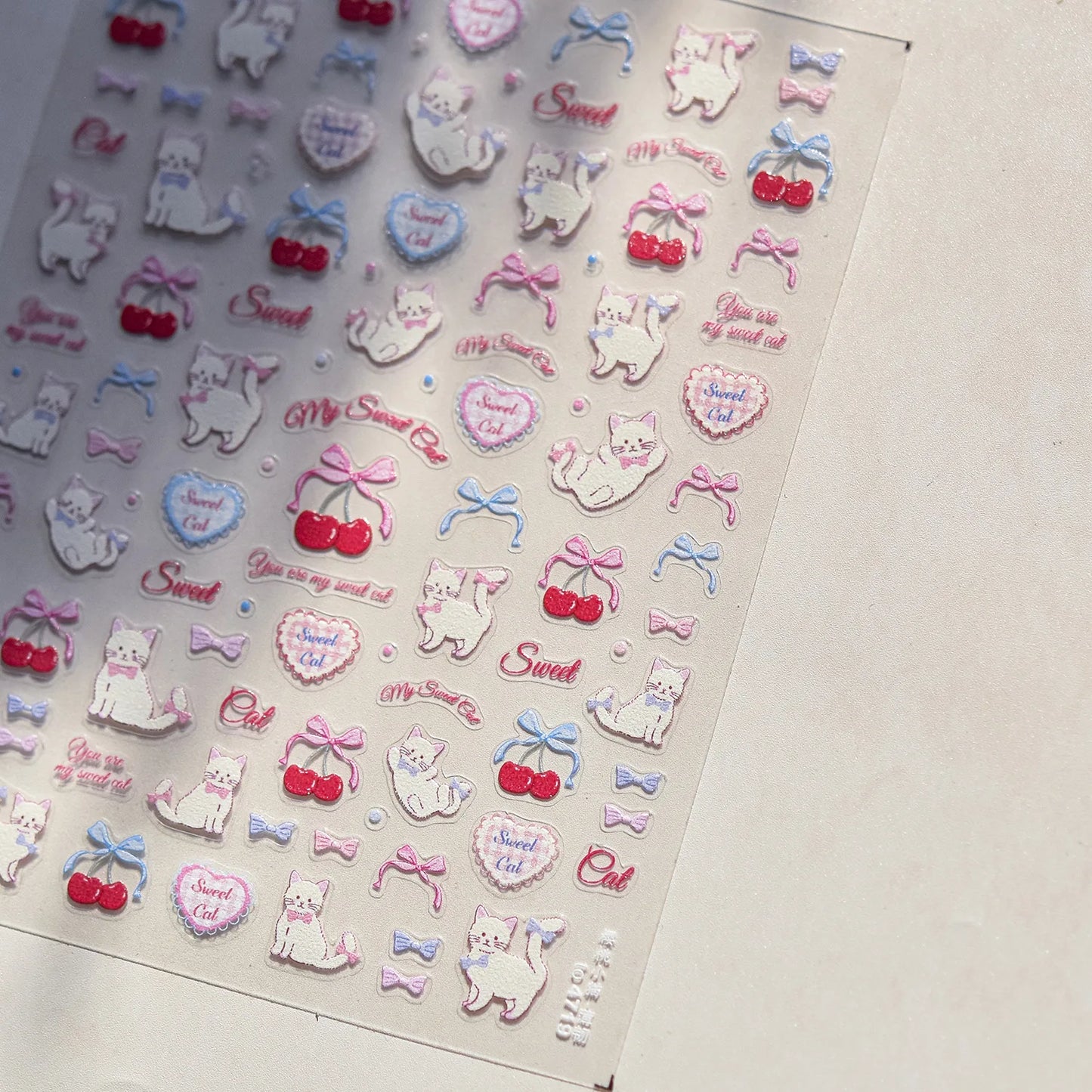 5D Cute Animal Nail Stickers Cute Sketching Graffiti Animal Cat Dog Nail Art Sticker Designs Self Adhesive Decoration Decal