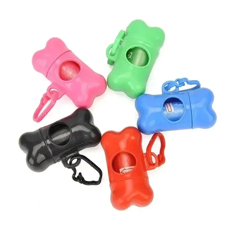 Poubelle pour animaux de compagnie en plastique en forme d'os, outil portable, sac de nettoyage spécial pour chiens sortant, facile à retirer, fournitures pour chiens, sac à crottes