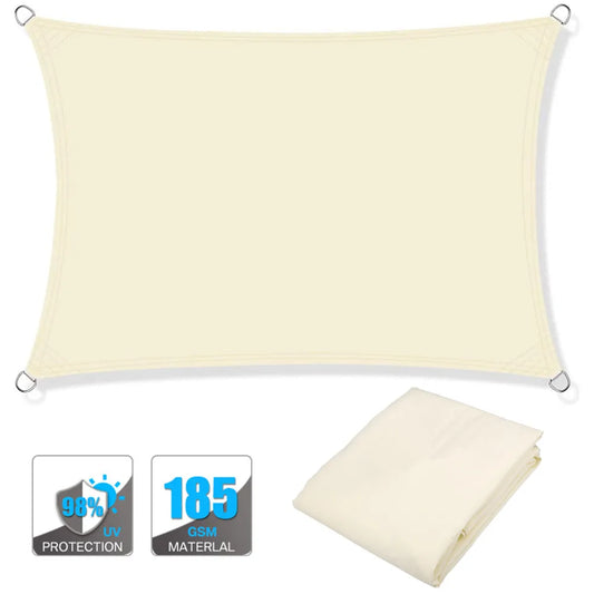 Voile d'ombrage rectangulaire imperméable et anti-UV pour jardin, terrasse, arrière-cour, terrasse, écran de confidentialité