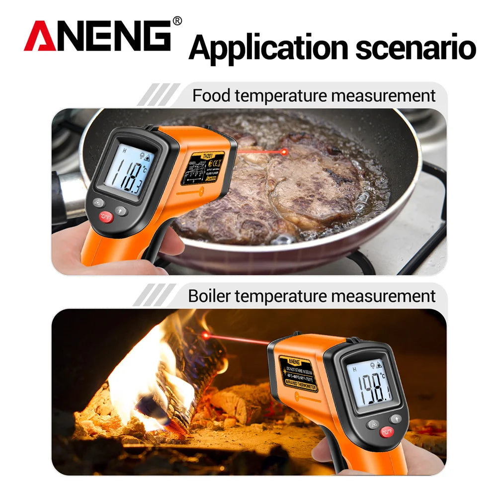 ANENG TH201 Thermometer Celsius Display Digital Infrared Thermometer Highly Sensitive Non-contact Temperature Measuring Gun Tool