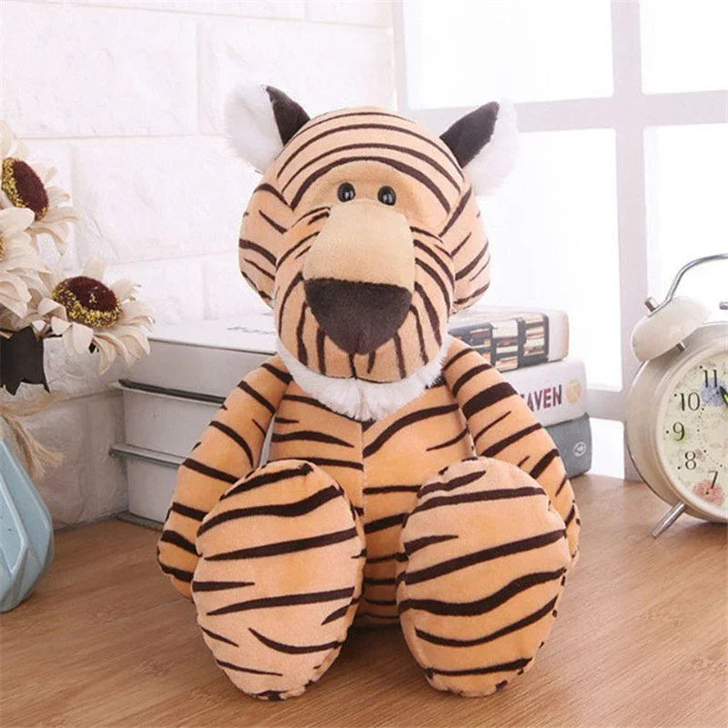 Peluche Kawaii de 25 cm, animal de la jungle, chien, zèbre, éléphant, lion, renard, girafe, jouets pour enfants, cadeau d'anniversaire