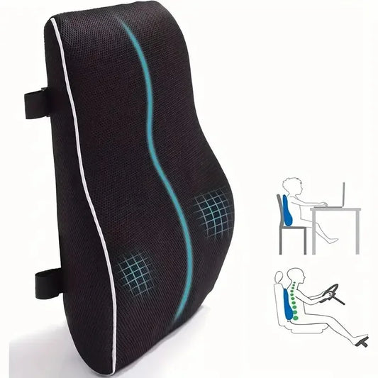Coussin de siège antidérapant en mousse à mémoire de forme, 1 pièce, pour chaises de bureau et de jeu - Soutient les lombaires et la taille - Doux et confortable