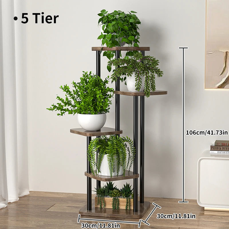 Plant Stand and Flower Stand Wooden Shelf 5/6/8Layers Display Stand Storage Shelf Pot Rack Organizer Shelves Garden Decoration