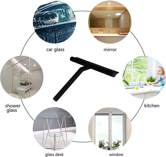 Bathroom Shower Squeegee Household Glass Wiper Window Mirror Silicone Scraper Shower Doors Hanging Squeegee Holder Cleaning Tool