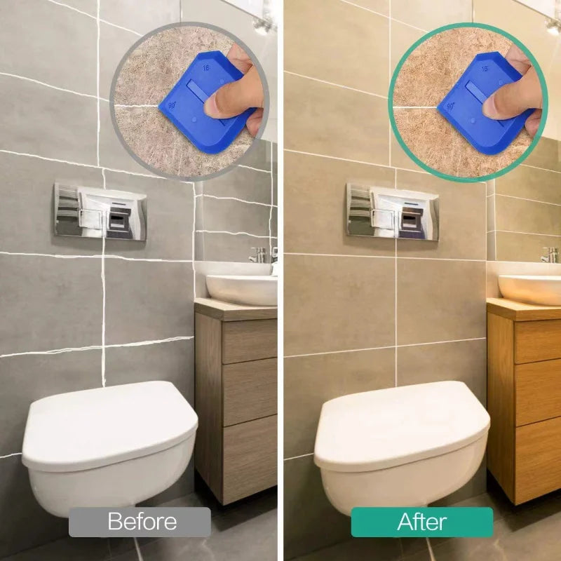 4pcs Silicone Glass Cement Scraper Sealant Grout Remover Tool for Home Finishing Caulking and Cleaning Hand Spatula