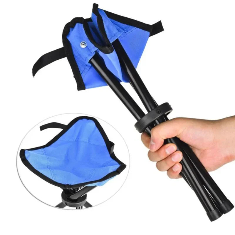 Tabouret trépied pliable en acier, indispensable et portable – Polyvalent pour pique-nique, camping, randonnée et pêche