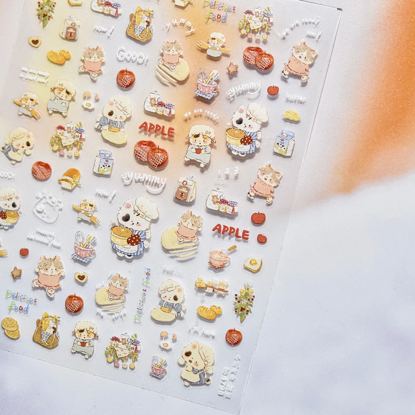 5D Cute Animal Nail Stickers Cute Sketching Graffiti Animal Cat Dog Nail Art Sticker Designs Self Adhesive Decoration Decal