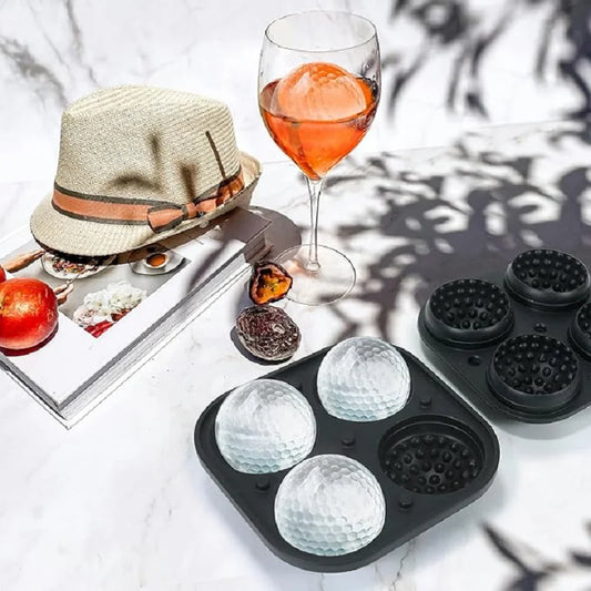 Moule à glaçons rond en silicone pour golf, spécial whisky, 4 grilles de golf, ustensiles de cuisine