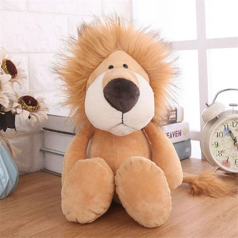 Peluche Kawaii de 25 cm, animal de la jungle, chien, zèbre, éléphant, lion, renard, girafe, jouets pour enfants, cadeau d'anniversaire