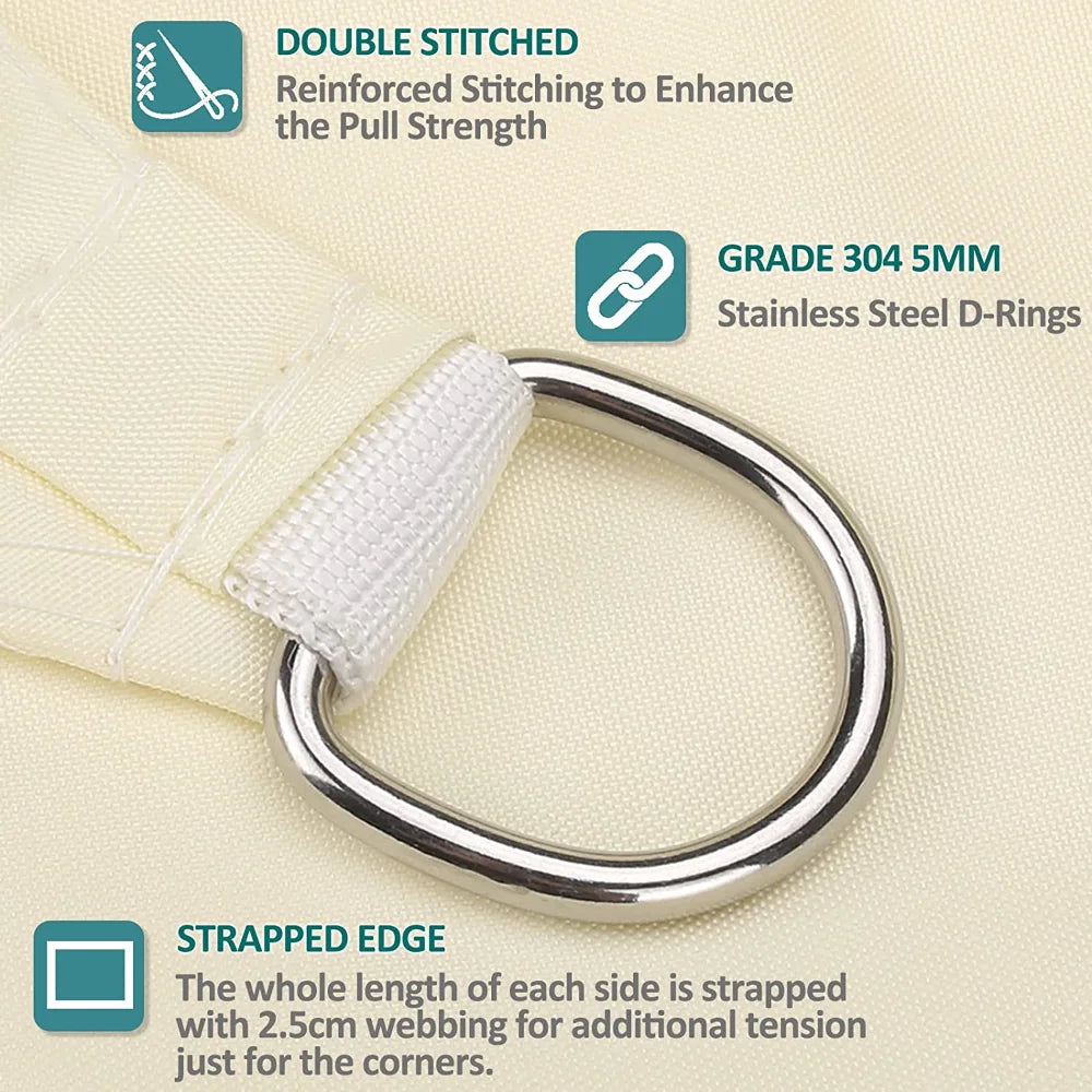 Voile d'ombrage rectangulaire imperméable et anti-UV pour jardin, terrasse, arrière-cour, terrasse, écran de confidentialité