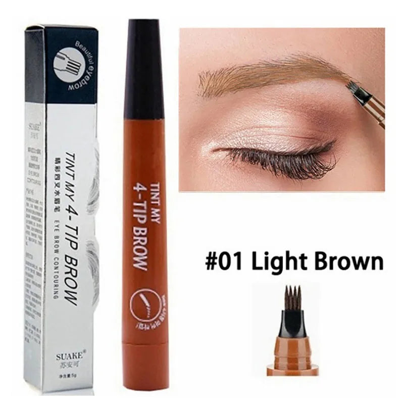 4 fork microblading eyebrow pencil waterproof eyebrow pencil natural long-lasting eyebrow makeup five colors