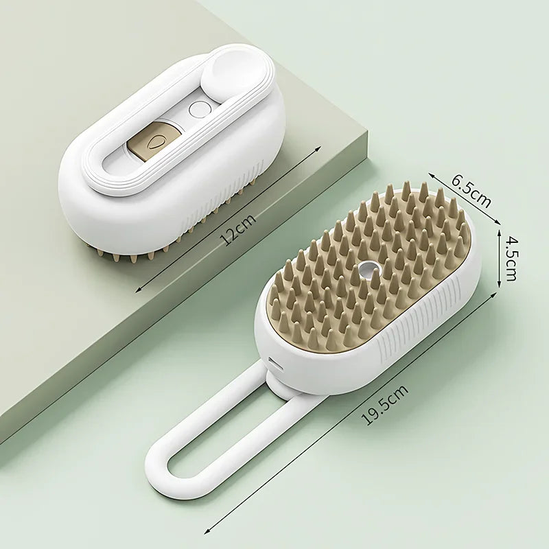 Brosse à vapeur électrique 3 en 1 pour animaux de compagnie, nettoyage pour chats et chiens, spray de massage, peigne de toilettage, poignée rétractable, épilation des poils d'animaux, BeautyBrush