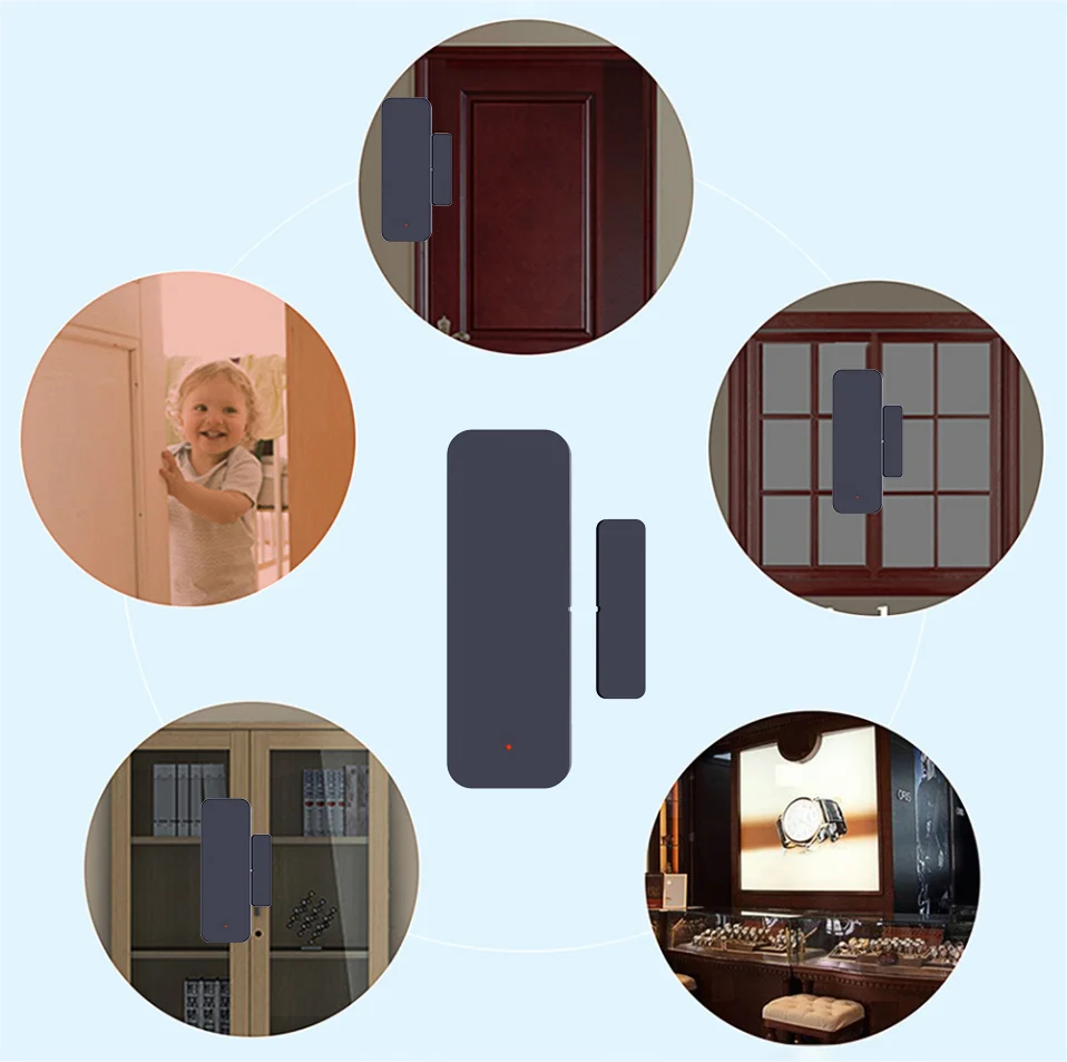Tuya Zigbee WiFi Door Sensor Window  Sensor APP Remote Control via Smart Life Work With Google Home Yandex Alexa