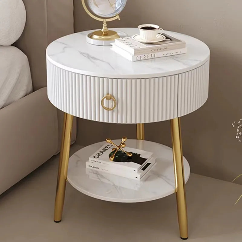 Metal Kawaii Night Table Storage Minimalist Japandi Nordic Trendy Bedside Table Modern Slate Meuble De Rangement Home Furniture