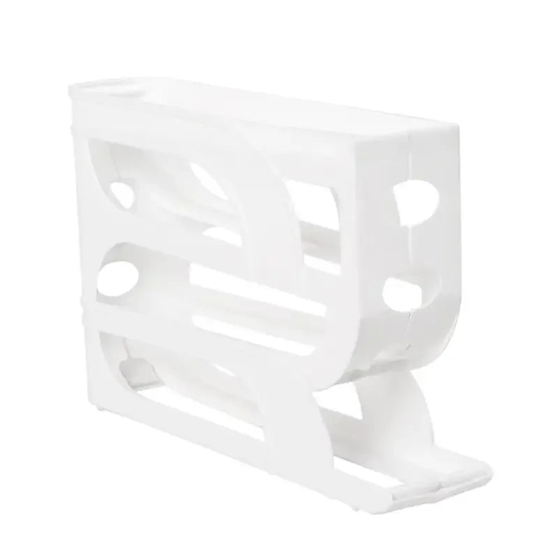 1Pc 3/4 Tier Home Automatic Rolling Egg Storage Box, Kitchen Refrigerator Side Door, Egg Preservation Rack,Easy To Clean