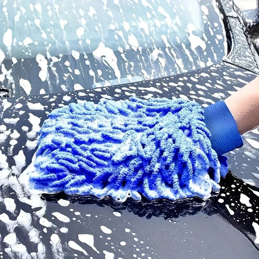 1 gant en peluche chenille pour le nettoyage de la voiture