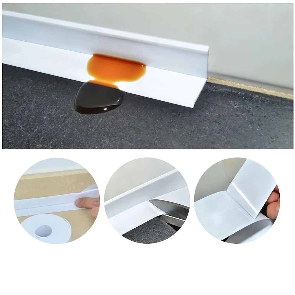 Ruban d'étanchéité en PVC pour salle de bain, toilettes, ruban adhésif étanche et anti-moisissure pour évier de cuisine, coin mural