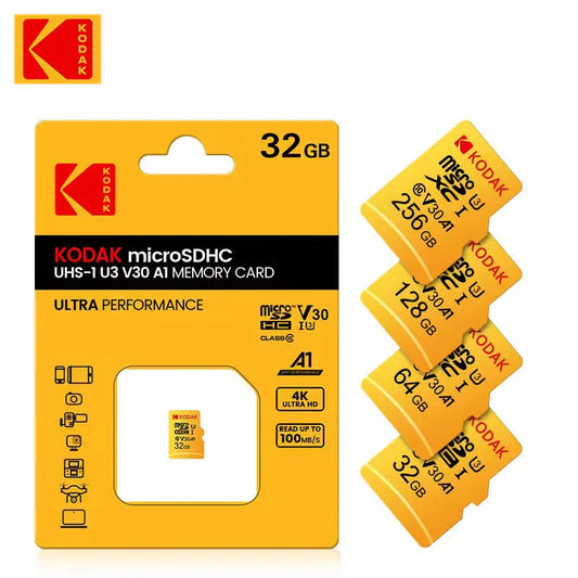 Kodak 32GB-256GB Micro SD Memory Card - High Speed Class 10 U3 UHS-I for Smartphones, Digital Cameras, Tablets and Drones