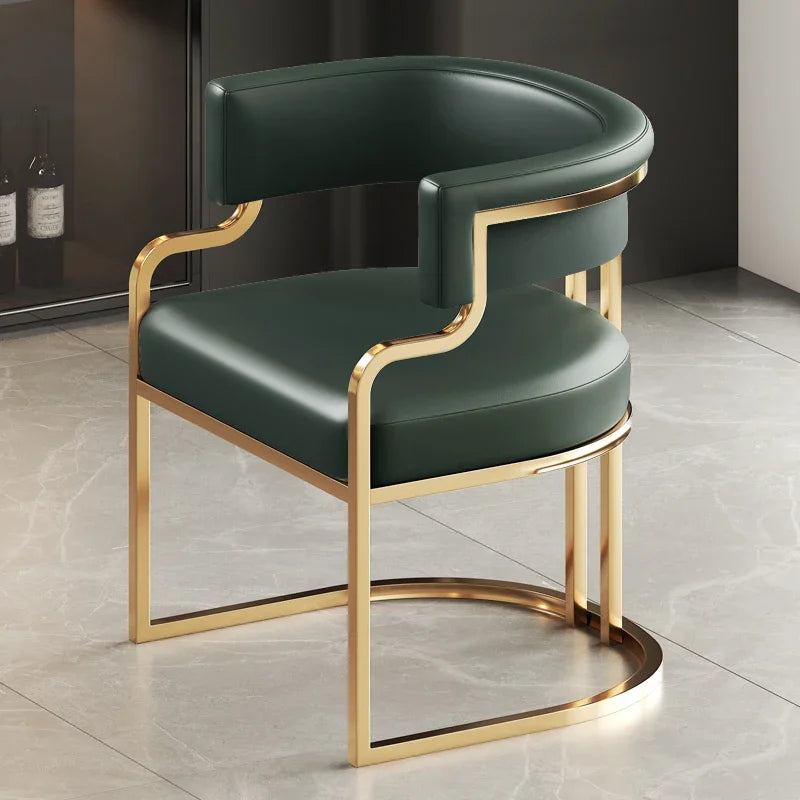Designer Dining Chairs Beige Gold Legs Waiting Fashion Sofa Chairs Luxury Adults Floor Protector Sillas Indoor Supplies