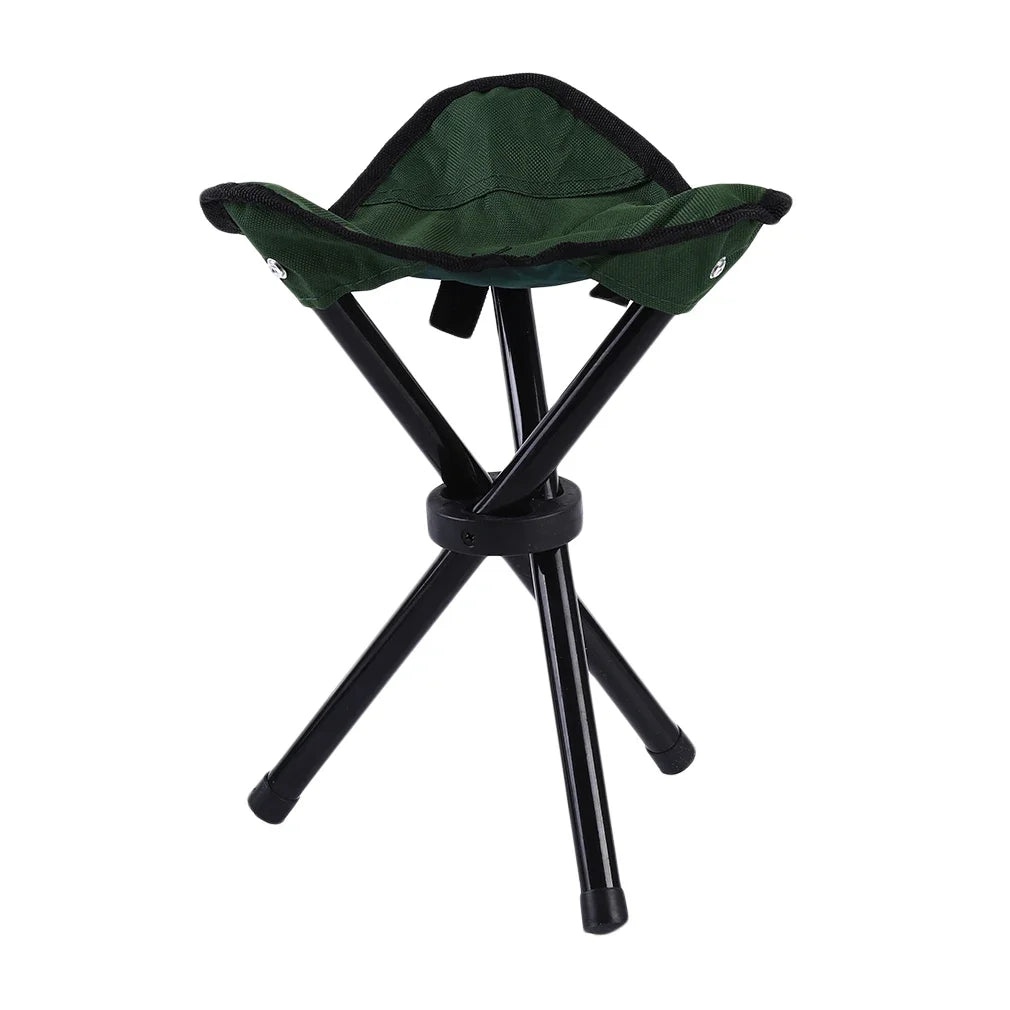 Tabouret trépied pliable en acier, indispensable et portable – Polyvalent pour pique-nique, camping, randonnée et pêche