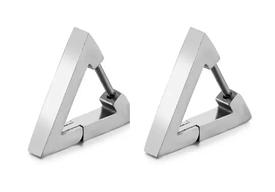 1 paire de boucles d'oreilles triangulaires punk . Acier inox