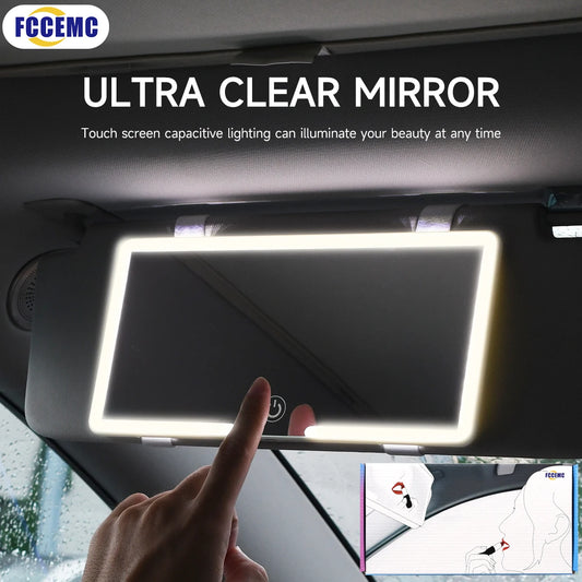 Rétroviseurs intérieurs de voiture, pare-soleil, LED HD