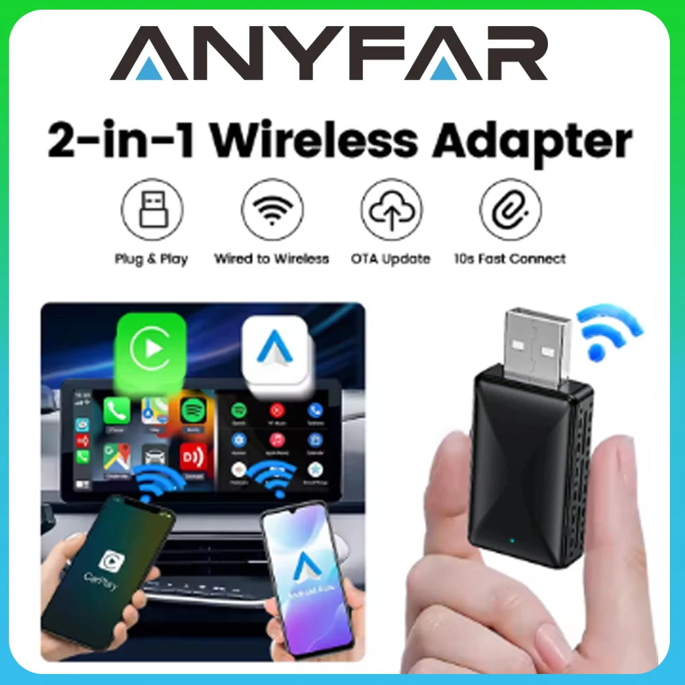 Wireless Carplay Android Auto Adapter Smart Mini Bt Wifi Usb Dongle For OEM Car Plug and Play WiFi Bluetooth Auto Connect