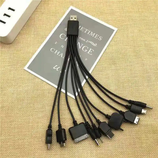 Câble USB multifonction 10 en 1 pour téléphone portable, connecteur de câble de chargement USB multi-interface