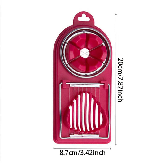 1/2PC Multi Functional Egg Cutting Artifact Stainless Steel Slicer Fancy Splitter Kitchen Divider Two in One Egg Cutter Tools