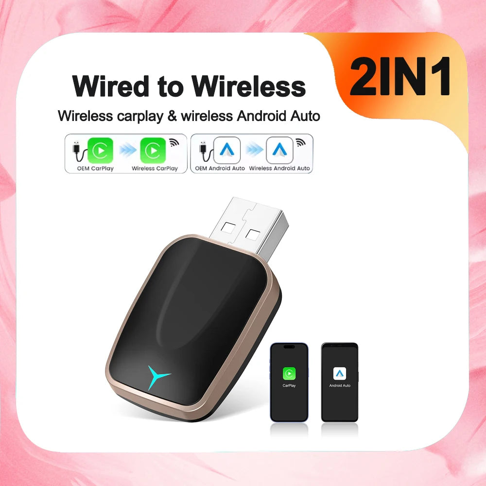 Wireless Carplay Android Auto Adapter Smart Mini Bt Wifi Usb Dongle For OEM Car Plug and Play WiFi Bluetooth Auto Connect