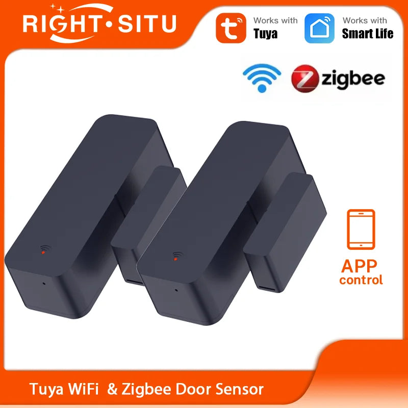 Tuya Zigbee WiFi Door Sensor Window  Sensor APP Remote Control via Smart Life Work With Google Home Yandex Alexa