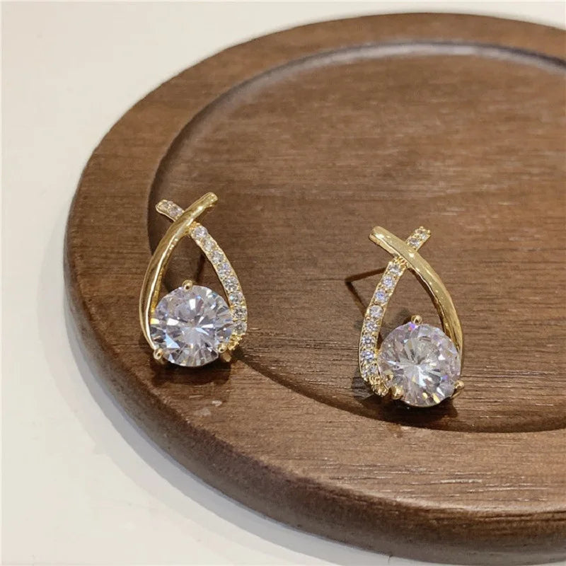 Boucles d'oreilles à micro-incrustations de strass