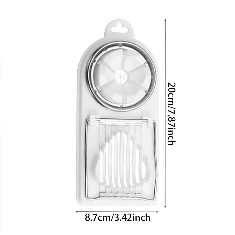 1/2PC Multi Functional Egg Cutting Artifact Stainless Steel Slicer Fancy Splitter Kitchen Divider Two in One Egg Cutter Tools
